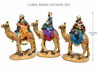 10” Camel Rider Figurine Set of 3