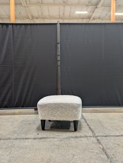 Textured Cream Rectangular Ottoman Footstool