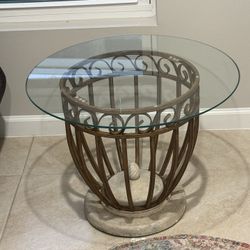 Wrought Iron Glass Top Table