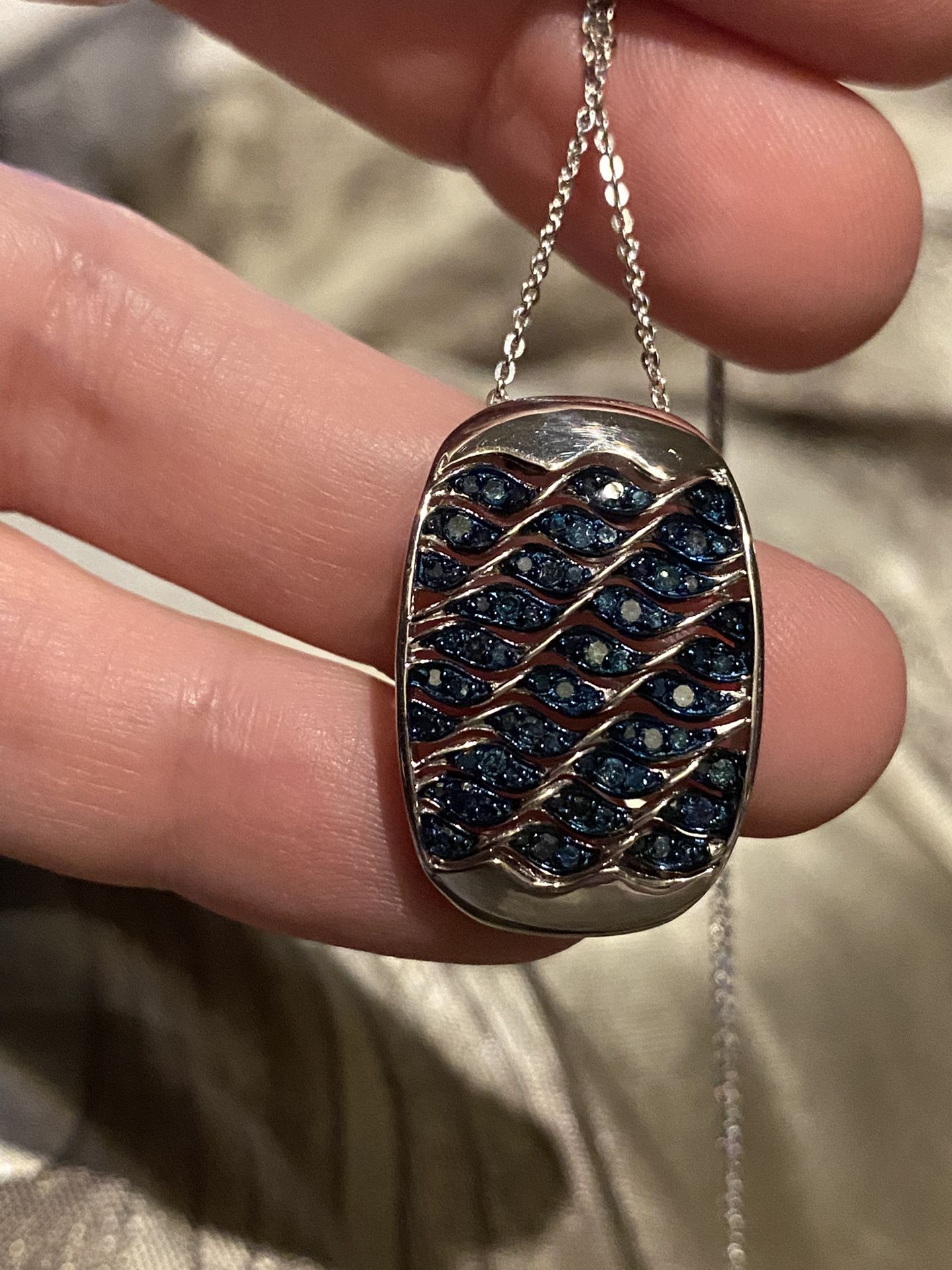 GP Royal Art Deco Collection Blue Diamond Necklace - new!