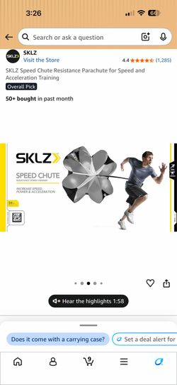 SKLZ Speed Chute Resistance Parachute for Speed and Acceleration Training