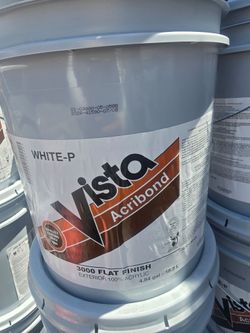 Vista AcriBond 3000 Flat Exterior Paint – White (5 Gallons) – New