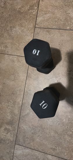 PAIR of 10 POUND DUMBBELLs