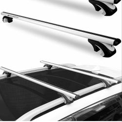 Car Roof Rack Cross Bars 55” Thick Aluminum Crossbars Universal Roof Rack Adjustable Roof Cross Bars with 200 lbs Load Capacity Fits Most Vehicles wit