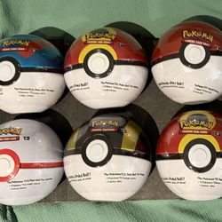6 x Pokemon TCG Pokeball Tins - 18 booster packs factory sealed from Costco