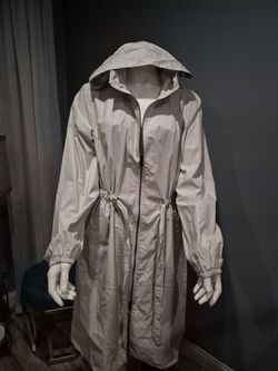 Women's beige long raincoat