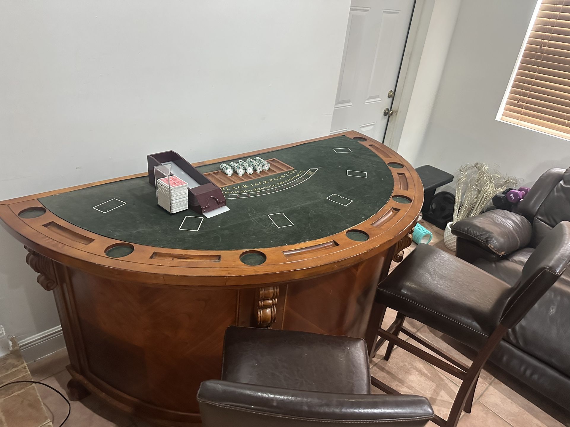 Blackjack Table With Complete Set 
