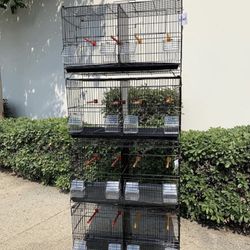 Lot 4 Of Black Breeding Breeder Bird Flight Parrot Cages 