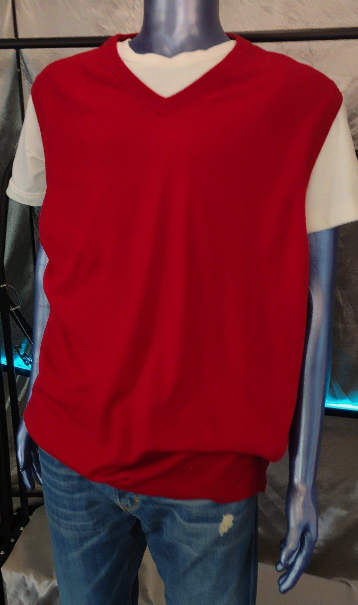 Hart Schaffner Marx Sweater Vest Men’s 2XT Red Wool NWT 