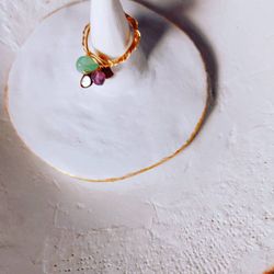 Handmade To Order Golden Ring/Multicolor Aggots & Gems