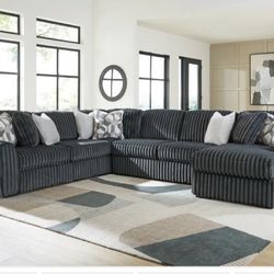 Brand New Elegant Ashley’s Gunmetal Midnight Madness Sectional 