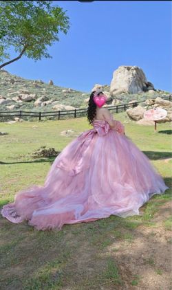 Dusty rose quinceañera dress and other items