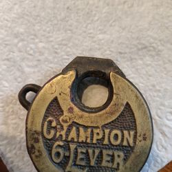 Vintage Champion 6-Lever Brass Padlock
