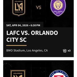 3 Tickets For LAFC Next 2 Games