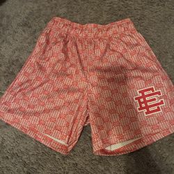 Eric Emmanuel Red Small Drawstring Mesh Basketball Shorts 