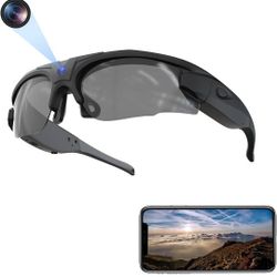 4K WiFi Camera Sunglasses Sports HD 1080P Video Recording Glasses DVR Eyewear with UV400 Protection Polarized Lenses for Outdoor Sports Supports iOS&A