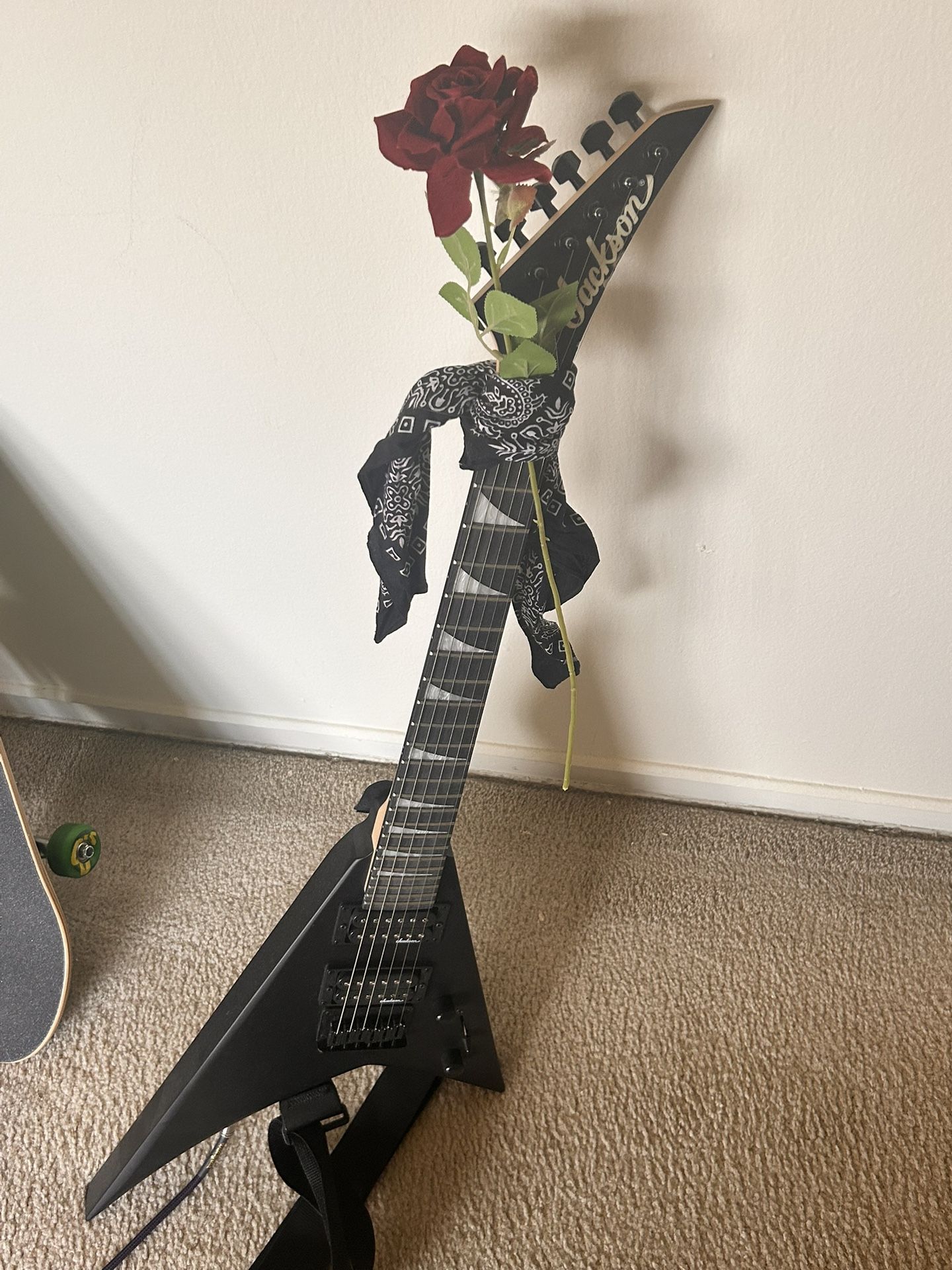 Jackson JS1X RR Randy Rhoads Flying V Minion - Satin Black Guitar