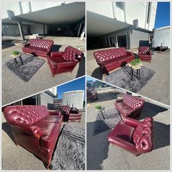 Thomasville Chesterfield Leather Sofa