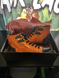 Chelsea Orange Metallic Halloween High Tops by STRANGECVLT