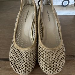 Stuart  weitzman  diseñó malla dorada suela de corcho size 7