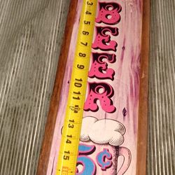 18 Inch Vintage Wooden Wall Hanging Beer Sign