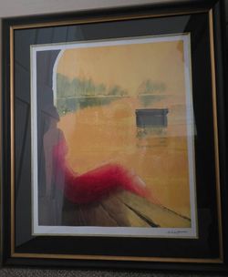 Framed Emile Bellet print 42X36 inches