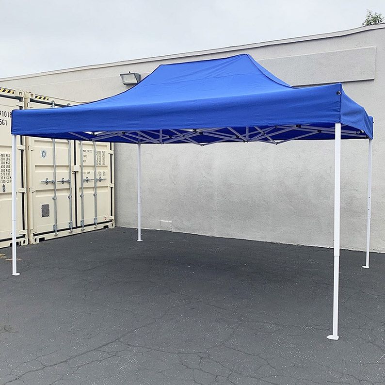 New in box $155 Heavy-Duty 10x15 FT Outdoor Ez Pop Up Canopy Party Tent Instant Shades w/ Carry Bag (White, Blue) 