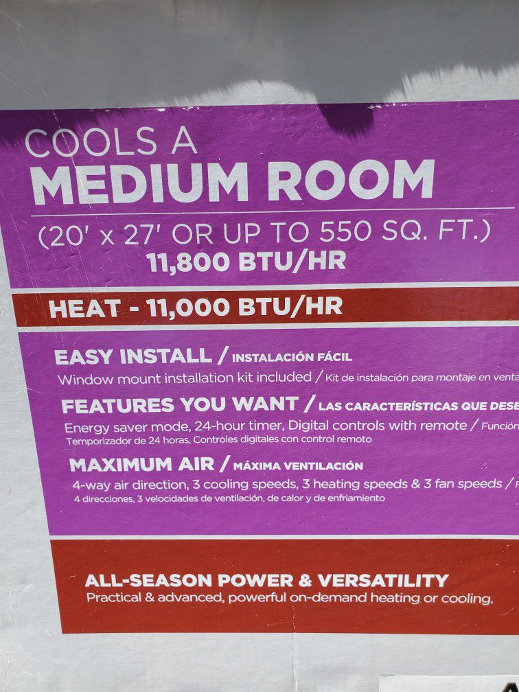 New GE Window Air Conditioner & Heat 12,000 BTU 