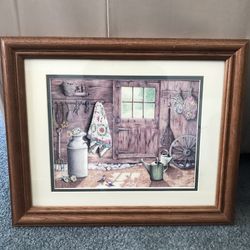 16” x 13” Framed Barn Painting