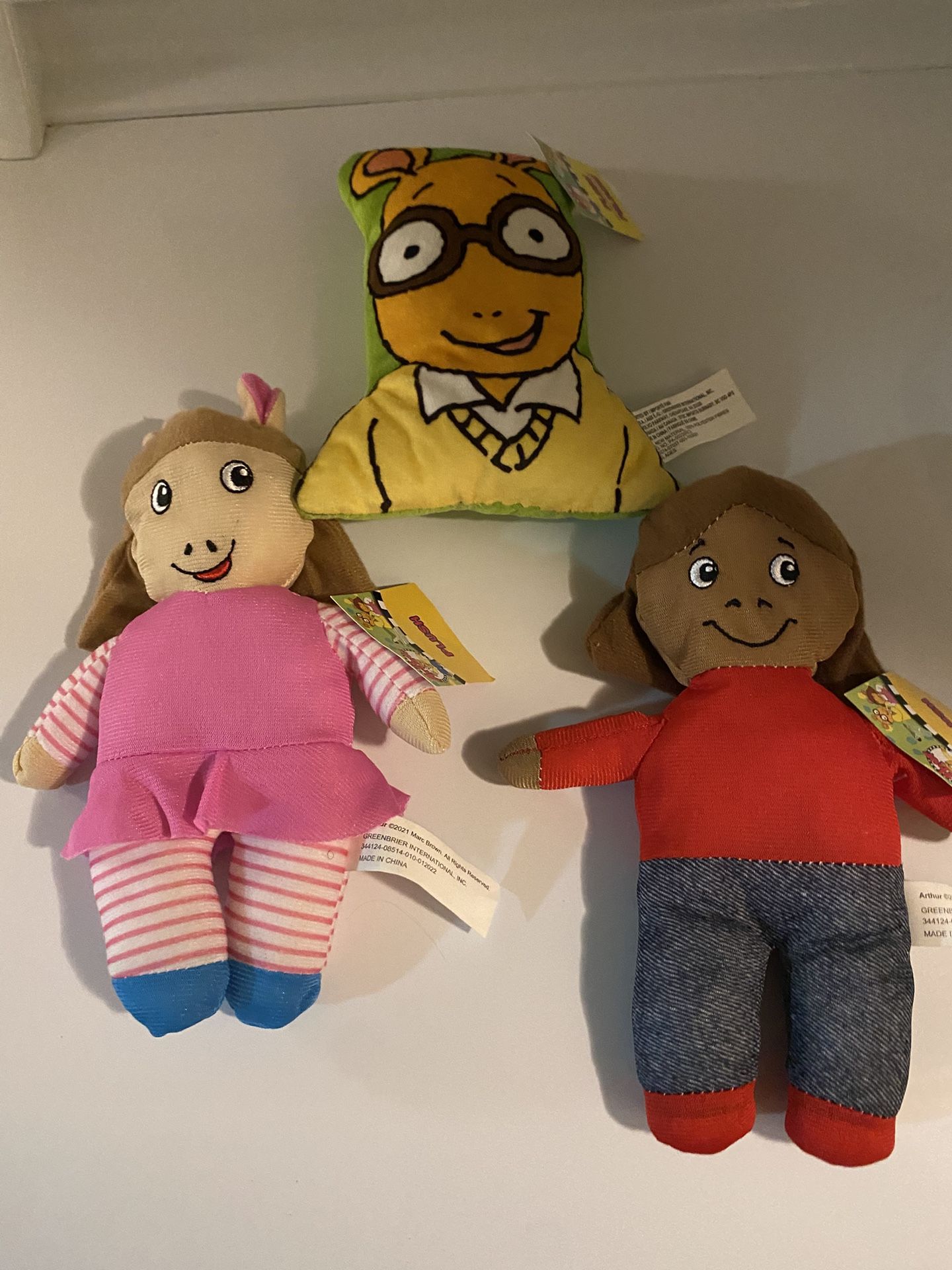3 New Arthur Stuffed Dolls/ Read Description