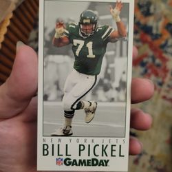 Bill PICKEL GAMEDAY CARD (FOOTBALL) JETS #317. VINTAGE