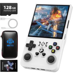 R36MAX Retro Handheld Game Console, 4.0 Inch 720x720 IPS Screen, 128GB Built-in 22000+ Classic Game, Portable Hand Held Open Source Linux System, 4000