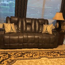 Dual Power Recliner Couch