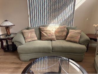 Sage Green Sofa & Matching Chaise Lounge Set (2 Pieces)