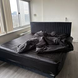 King mattress bed frame and mirror set