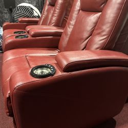 Leather Power Reclining Movie Theater Seats (2)
