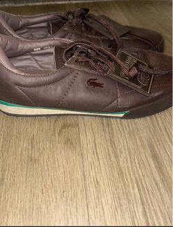 Lacoste Brown Leather Low-Top Sneakers