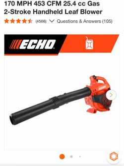 170 MPH 453 CFM 25.4 cc Gas 2-Stroke Handheld Leaf Blower