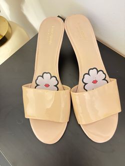 Kate Spade New York Nude Patent Slide Sandals