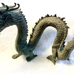 Vintage Bronze Chinese Dragon Sculpture, 9.5” L x 6” H