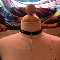 Studded Cross Choker 