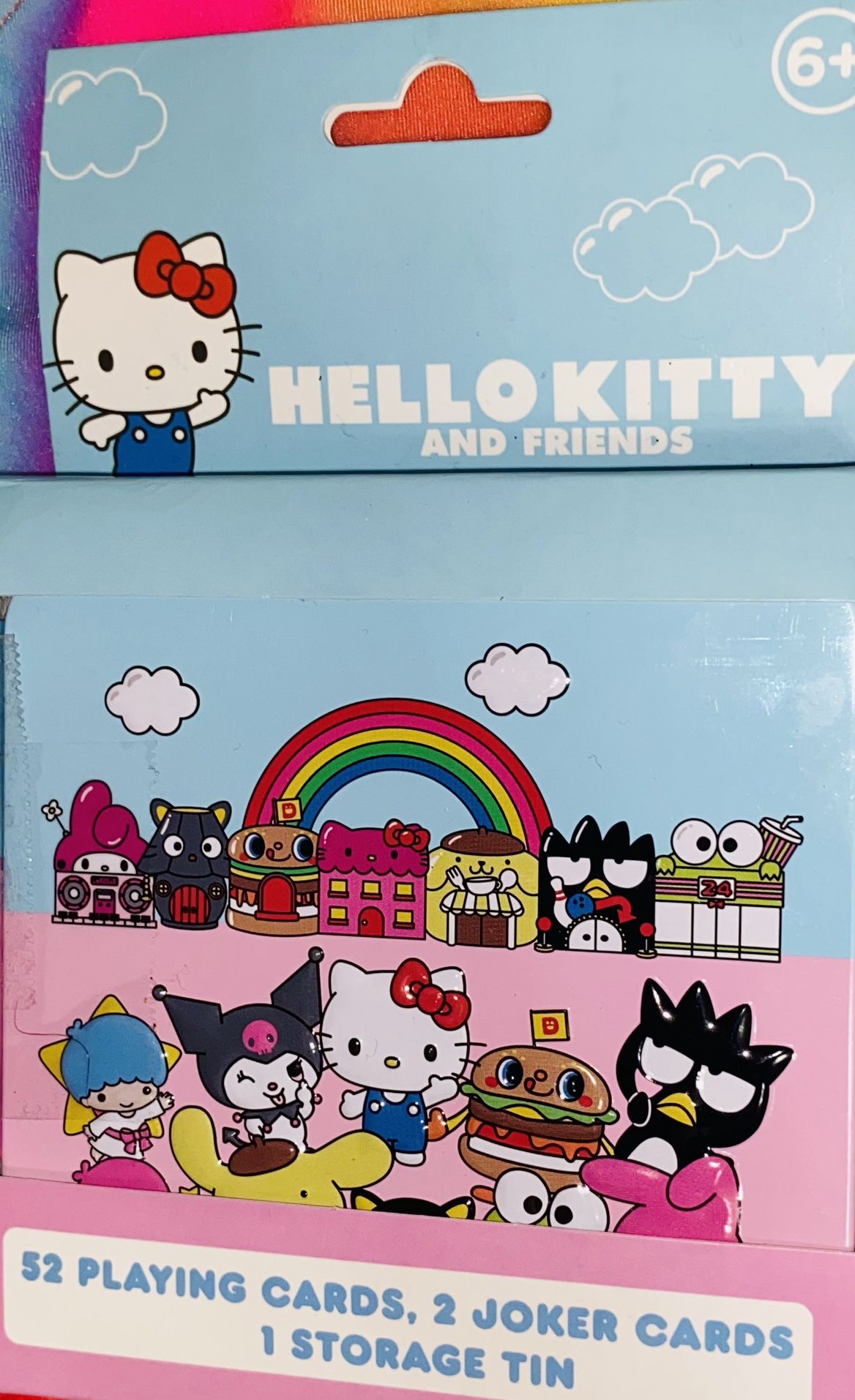 🦋🃏🎀🐱🌈⚪️❤️✨HELLO KITTY & FRIENDS 52 PLAYING CARDS🃏,2 JOKER CARDS🃏& CARRYING TIN🦋🃏🎀🐱🌈⚪️❤️✨