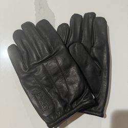 New Men Or Women Black Leather Police Leather Tactical Duty Search Gloves 