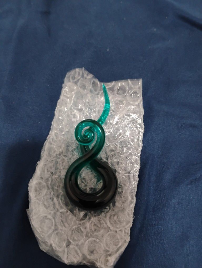1b Green/Turquoise Spiral Ear Taper