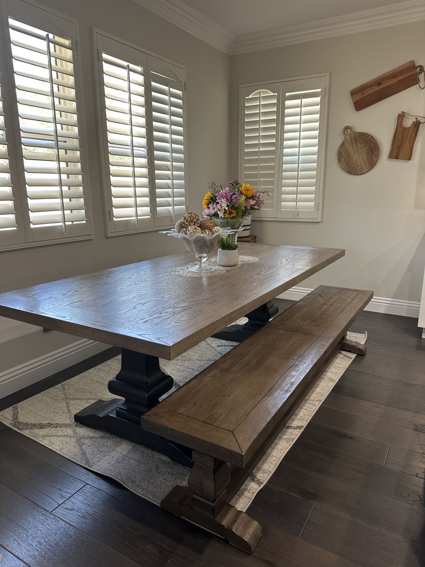 Abram dining table and Bench