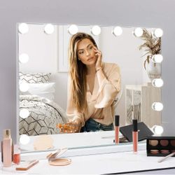 20 Left -Hollywood Lighted Makeup Mirror with 15 Dimmable LED We Bulbs 