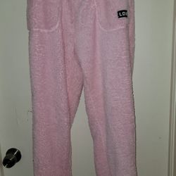 Pink Fuzzy Sleep Pants w/Pockets