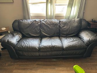 Leather sofa, loveseat & chair