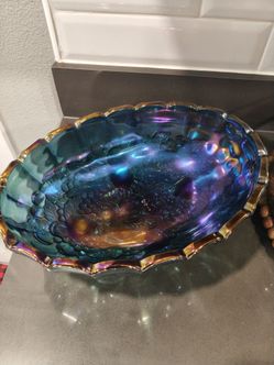 Vintage footed oval center bowl