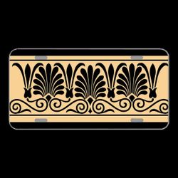 License Plate Novelty Car Front Arabesque Greek Antique Ornament